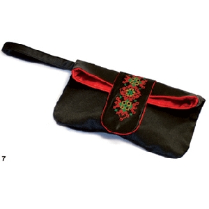Clutch Handbag With Embroidery. Black 1