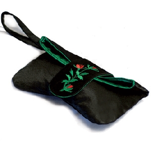 Clutch Handbag With Embroidery. Black 2