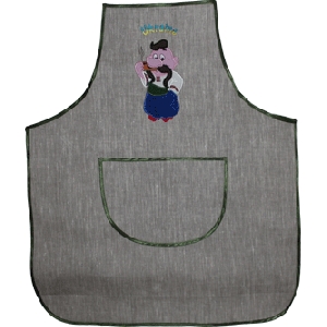 Embroidered Linen Apron 3