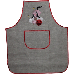 Embroidered Linen Apron 2