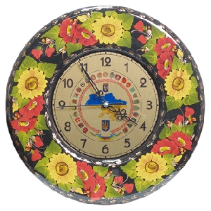 Handcrafted Clock Collage "Coat of Ukraine's Regions". FWC01