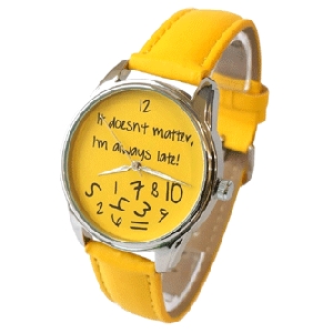 Watch "It Doesn't Matter, I'm Always Late!". Yellow