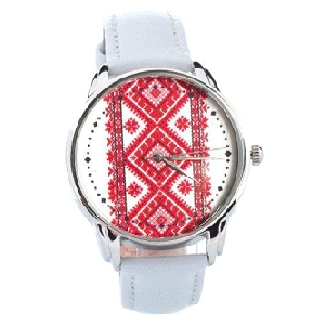 Watch with Embroidery. White 1
