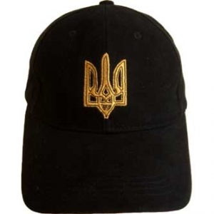 Cap with Tryzub. Black Colour