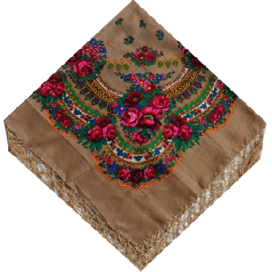 Ukrainian Traditional Shawl. Beige