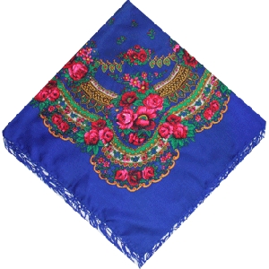Ukrainian Traditional Shawl. Blue