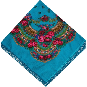 Ukrainian Traditional Shawl. Light Blue