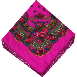 Ukrainian Traditional Shawl. Pink