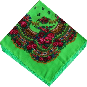 Ukrainian Traditional Shawl. Light Green