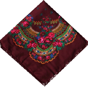 Ukrainian Traditional Shawl. Cherry