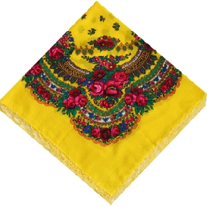 Ukrainian Traditional Shawl. Yellow
