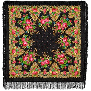 Woolen Shawl ""Summer Twilight". Black