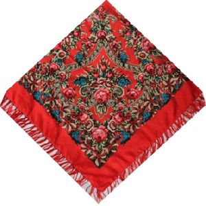 Woolen-Viscose Shawl. Red