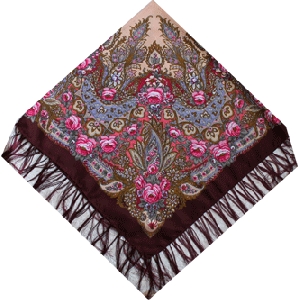 Woolen-Viscose Shawl. Burgandy