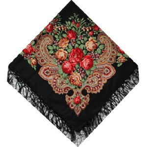 Woolen-Silk Shawl. Black 2