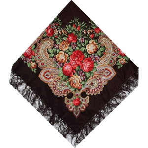 Woolen-Silk Shawl. Brown