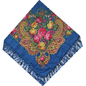 Woolen-Silk Shawl. Light Blue