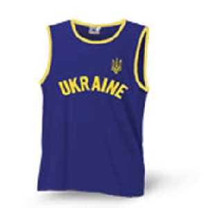 Ukrainian Stretchy Sleeveless T-Shirt. Blue