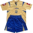 LOTTO, Home Replica Ukrainian National Team Soccer Set. # 7 Shevchenko. Blue Shorts & Yellow Jersey