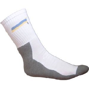 Ukrainian Logo Socks. Long Casf. White/Grey. Mans & Junior