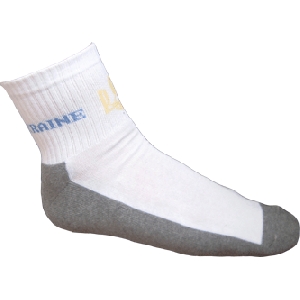 Ukrainian Logo Socks. 3/4 Casf. White/Grey. Mans & Junior