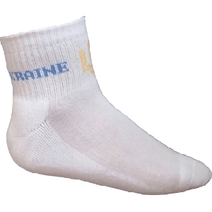 Ukrainian Logo Socks. 3/4 Casf. White. Mans & Junior