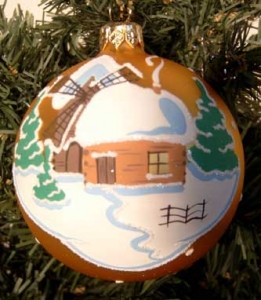 Christmas Ornaments "Windmill". Four Ornaments Per Pack.
