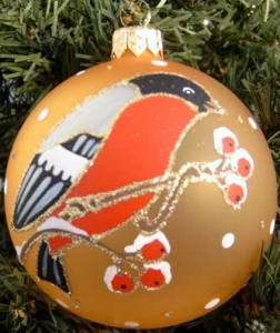 Christmas Ornaments "Paradise Bird". Four Ornaments Per Pack.