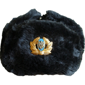 Українська зимова військова шапка з солдатською кокардою
