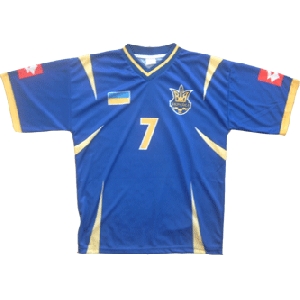 Soccer Training Jersey of Ukraine. Short Sleeve Away Jersey,#7 Shevchenko