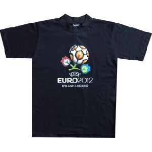 UEFA EURO 2012 Logo Poland-Ukraine T-Shirt. Black