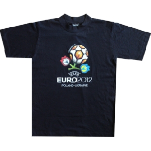 Футболка з емблемою UEFA EURO 2012 Польша-Україна. Чорна