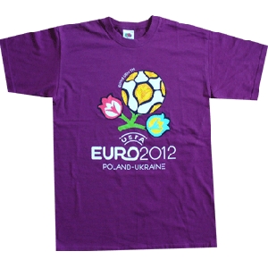 Футболка з емблемою UEFA EURO 2012 Польша-Україна. Бежова
