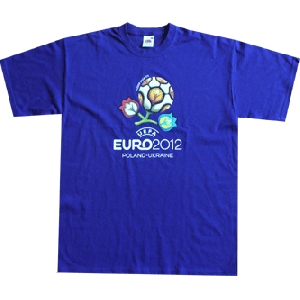 UEFA EURO 2012 Logo Poland-Ukraine T-Shirt. Deep Plum