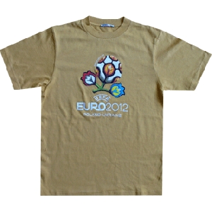 Футболка з емблемою UEFA EURO 2012 Польша-Україна. Золота
