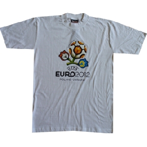 Футболка з емблемою UEFA EURO 2012 Польша-Україна. Біла
