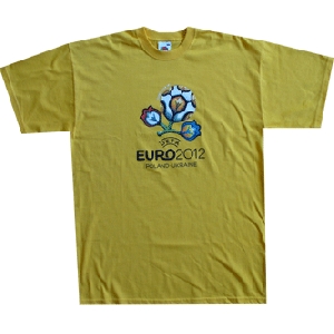 Футболка з емблемою UEFA EURO 2012 Польша-Україна. Жовта