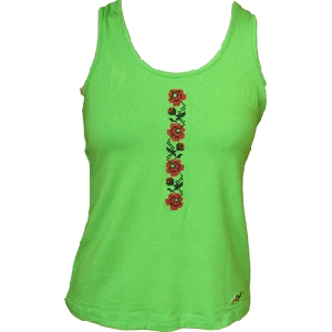 Lime Green Tank Top With Roses
