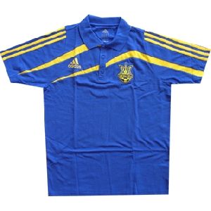 Official ADIDAS Away Soccer Polo Shirt of Ukrainian National Soccer Team 09/10