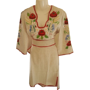 Linen Hand Embroidered Dress