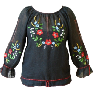 Gauze Linen Hand Embroidered Blouse. B1