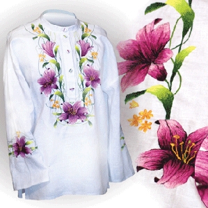 Linen Hand Embroidered Blouse. W3