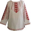 Homespun Fabric Hand Embroidered Blouse. W1
