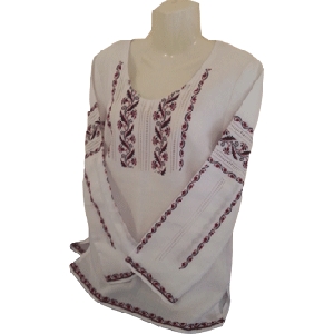 Homespun Fabric Hand Embroidered Blouse. W3