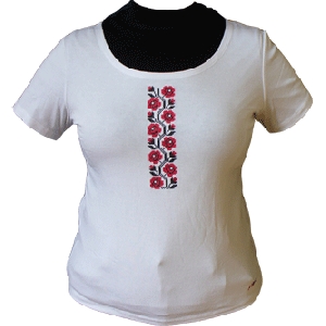 Біла жіноча футболка з трояндами